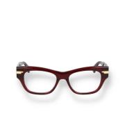 Rode Cat Eye Acetaat Bril Bottega Veneta , Red , Unisex