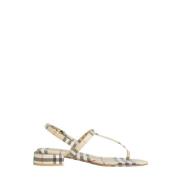 Vintage Check Sandalen Burberry , Beige , Dames