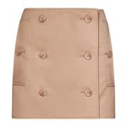 Beige Katoenen Rok met Trench-achtig Ontwerp Burberry , Beige , Dames