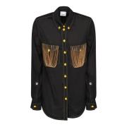 Chain-detail Shirt met DG Gesp Burberry , Black , Dames