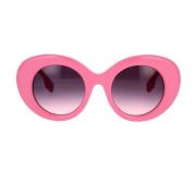 Gedurfde ronde zonnebril met merklogo Burberry , Pink , Dames