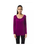 Paarse T-shirt met Lange Mouwen en Ronde Hals Byblos , Purple , Dames