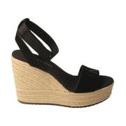 Wedgeegra Dames Espadrille Hakken Calvin Klein , Black , Dames