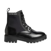 Militair geïnspireerde veterschoenen Calvin Klein , Black , Dames