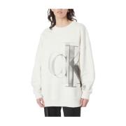 Comfortabele Oversized Hoodless Sweatshirt Calvin Klein , Beige , Dame...