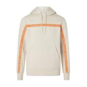 Beige Logo Tape Hoodie Calvin Klein , Beige , Heren