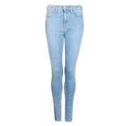 Hoge taille skinny jeans met gestreept detail Calvin Klein , Blue , Da...