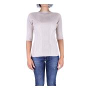 Dames Ronde-Hals Gebreide Trui Calvin Klein , Beige , Dames