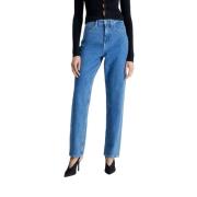Straight Jeans met Hoge Taille Calvin Klein , Blue , Dames