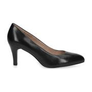 Zwarte Leren Pumps voor Vrouwen Caprice , Black , Dames