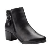 black casual closed booties Caprice , Black , Dames