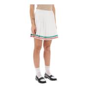 Geplooide zijden tennis mini rok met gestreepte afwerking Casablanca ,...
