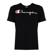 Ronde Hals T-Shirts Champion , Black , Heren