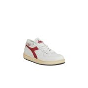 Stonewashed Leren Lage Sneakers Diadora , White , Heren