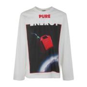 Stijlvolle Kraan Lange Mouwen T-Shirt Diesel , White , Heren