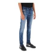 Vintage Donkere Wassing Skinny Fit Jeans Diesel , Blue , Heren