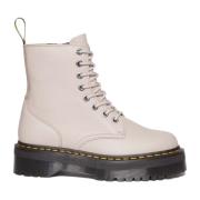 Grijze Duif Leren Laarzen Dr. Martens , Beige , Dames