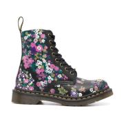 Bloemenprint Leren Laarzen Dr. Martens , Multicolor , Dames