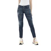 Jennifer Skinny Jeans met verfspatten Dsquared2 , Blue , Dames