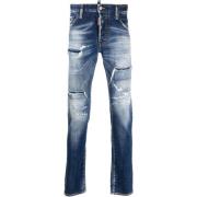 Blauwe Versleten Slim-Fit Jeans Dsquared2 , Blue , Heren