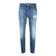 Blauwe Slim-Fit Jeans met Distressed Finish Dsquared2 , Blue , Dames