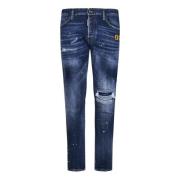 Blauwe Slim-Fit Jeans Aw22 Dsquared2 , Blue , Heren