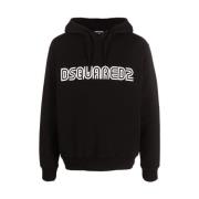 Zwarte Sweatshirt met Dsquared2 Logo Dsquared2 , Black , Heren