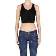 Crystal Top - Zwart, L Dsquared2 , Black , Dames