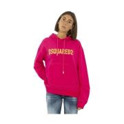 Oversized Logo Hoodie Dsquared2 , Pink , Dames
