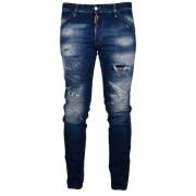 Trendy Slim-Fit Faded Jeans Dsquared2 , Blue , Heren