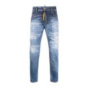 Slim-fit Jeans met Distressed-effect Dsquared2 , Blue , Heren