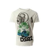 Heren Wit Katoenen T-Shirt Dsquared2 , White , Heren