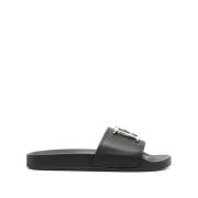 Zwarte Leren Band Sandalen Dsquared2 , Black , Dames