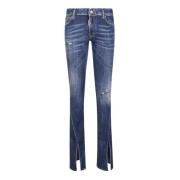 Navy Blue Icon Trumpet Jeans Dsquared2 , Blue , Dames