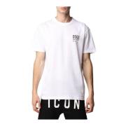 Bedrukt Logo Katoenen T-Shirt - Klassiek Wit Dsquared2 , White , Heren