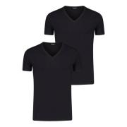 2-Pack T-Shirt, Klassiek Model, 100% Katoen Dsquared2 , Black , Heren