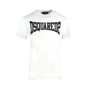 Wit Katoenen T-Shirt, Gemaakt in Italië Dsquared2 , White , Heren