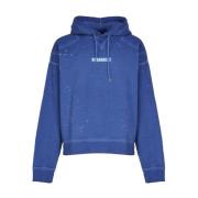 Blauwe Vintage Katoenen Trui met Logo Dsquared2 , Blue , Heren