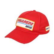 Bros Logo-patch Baseball Cap Dsquared2 , Red , Heren