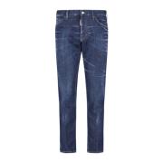 Slim Fit Denim Jeans voor Heren Dsquared2 , Blue , Heren