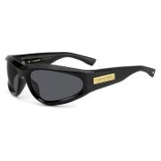 Gedurfde Onregelmatige Wrap Zonnebril Dsquared2 , Black , Unisex