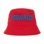Rode Vissershoed met Turquoise Logo Dsquared2 , Red , Unisex