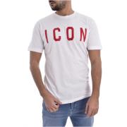 Iconisch Katoenen T-shirt - Dsquared2 Dsquared2 , White , Heren