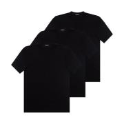 Merk T-shirt driepak Dsquared2 , Black , Heren