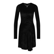 Fluwelen jurk met kettingdetail Dsquared2 , Black , Dames