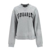 Grijze Logo Print Crewneck Sweater Dsquared2 , Gray , Dames