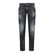 Slim-fit Distressed Zwarte Jeans voor Dames Dsquared2 , Black , Dames