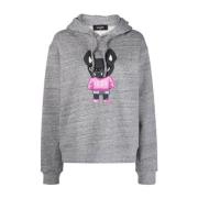 Grijze katoenen sweatshirt met kleurrijke grafische print Dsquared2 , ...