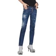 Stijlvol Comfort Skinny Jeans Dsquared2 , Blue , Dames