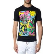 Zwart Print T-Shirt Dsquared2 , Black , Heren